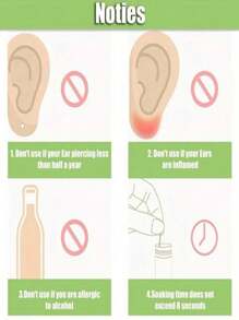 Kit De Limpieza Para Perforación De Orejas Desechable De 80 Piezas Con Línea De Agujero De Oreja, Líquido De Limpieza Y Paño De Limpieza - Verde - Ver 5