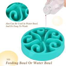 慢速寵物碗,緩慢餵食犬貓,防膨脹拼圖碗樂趣餵食器,防滑設計 - 藍色 - 查看 5
