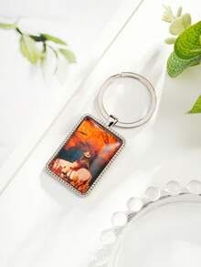 1個西部牛仔風格印花玻璃鑰匙扣吊飾,男女包飾 - 彩色 - 查看 4