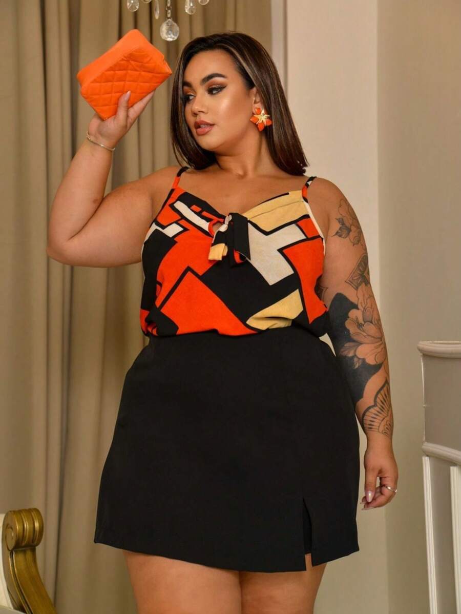 Plus Size Shorts - Black - View 1