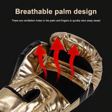 1pair Professional Boxing Gloves - Ideal for Junior & Senior Boxers, Kickboxing, MMA, Muay Thai & Weight Training - Black - View 4