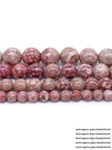 30-90 Peças Contas De Jaspe Fóssil Coral Vermelho Natural Genuíno Grau Aaa Contas Soltas Redondas Para Fazer Joias