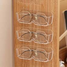 【1入組】牆掛式眼鏡收納架（無需鑽孔）,可展示處方眼鏡和太陽眼鏡的收納架,高級感十足,適合家居裝飾 - 無色 - 查看 3