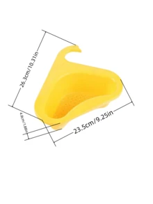 2pcs Yellow Plastic Food Strainer Basket, Multifunctional Hanging Strainer Board, Triangle Storage Rack For Sink - Yellow - View 2