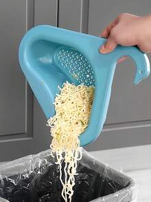 2pcs Yellow Plastic Food Strainer Basket, Multifunctional Hanging Strainer Board, Triangle Storage Rack For Sink - Yellow - View 5