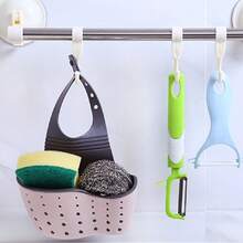 1/2pcs Kitchen Sink Hanging Drain Bag Adjustable Buckle Design Storage Rack, Double Layers Drainage For Faucet, Blue - Green - View 2