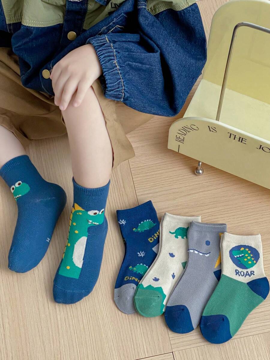 5雙兒童襪子,時尚休閒中筒襪適合春秋季休閒、運動和日常穿著,透氣耐用