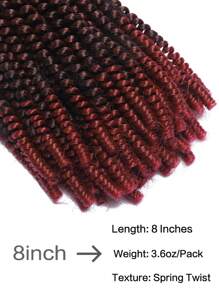 1 Pack Spring Twist Braided Crochet Wig, Suitable For Butterfly Braids, Soft & Fluffy, Explosive Twist Braid Short Fluffy Crochet Braid Wig, Synthetic Woven Hair Extensions (Tbug#) - Multicolor - View 5