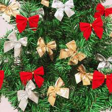 1 Juego (12 Piezas) Mini Corona De Árbol De Navidad Rojo Y Colgantes De Lazo Para La Decoración Navideña