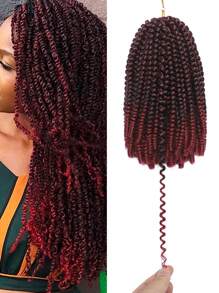 1 Pack Spring Twist Braided Crochet Wig, Suitable For Butterfly Braids, Soft & Fluffy, Explosive Twist Braid Short Fluffy Crochet Braid Wig, Synthetic Woven Hair Extensions (Tbug#) - Multicolor - View 2