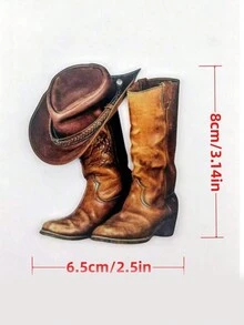 1 Pieza Colgante Decorativo Del Espejo Retrovisor Del Coche Que Combina El Diseño De Botas Y Sombrero - Multicolor - Ver 5