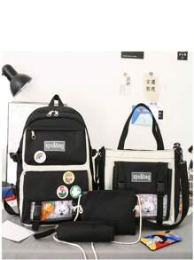 Backpack School And Modern Travel Bag Set 4 Pieces YUQING - Black - View 2