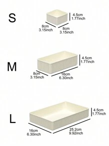 1pc Acrylic Drawer Organizer With Dividers, Rectangle Makeup & Skincare Storage Box For Dresser - Beige - View 4