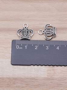 20 件/袋 16x15 毫米（0.63x0.59 英寸）古董銀色皇冠吊墜適合 Diy 珠寶製作 - 古銀色-20pcs - 查看 2