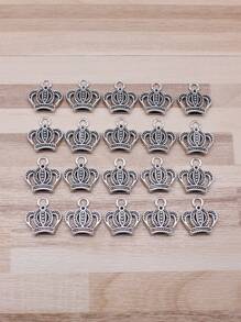 20 件/袋 16x15 毫米（0.63x0.59 英寸）古董銀色皇冠吊墜適合 Diy 珠寶製作 - 古銀色-20pcs - 查看 1