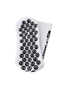 4對男士隨機字母印花防滑矽膠足球運動襪