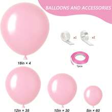 50/132 个淡粉色气球，不同尺寸 18 12 10 5 英寸，用于花环拱门，浅粉色气球，用于生日婴儿淋浴性别揭示婚礼派对装饰，圣诞节 - 淺粉色 - 查看 2