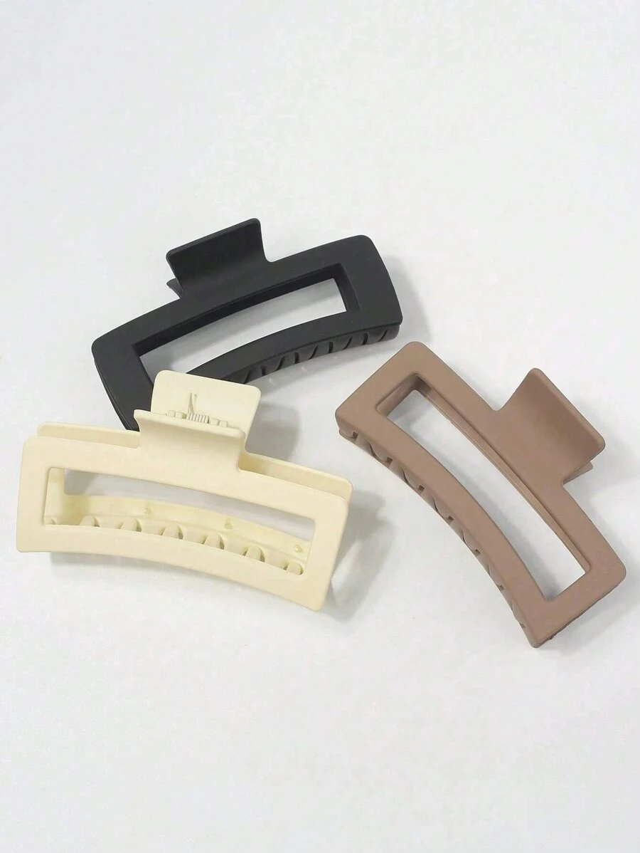 DIYPLUS 1入女性優雅長方形大發夾，多種顏色別致髮夾馬尾造型器，適用於日常長髮和捲髮休閒使用