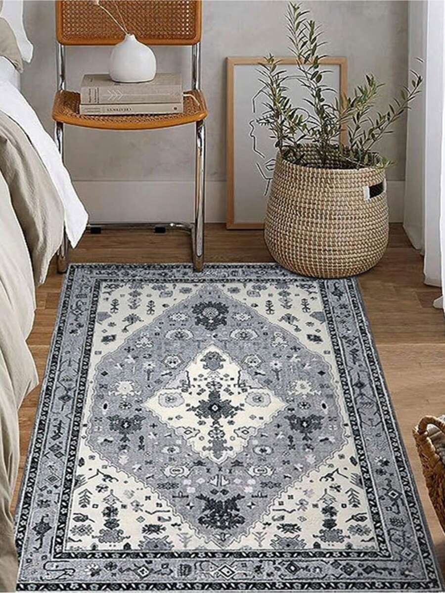 1入摺疊式且可洗的家用地毯80*120cm,波西米亞風格地毯,適用於臥室、客廳、瑜珈、復古美式地墊、戶外露營墊、土耳其地毯 - 彩色 - 查看 1