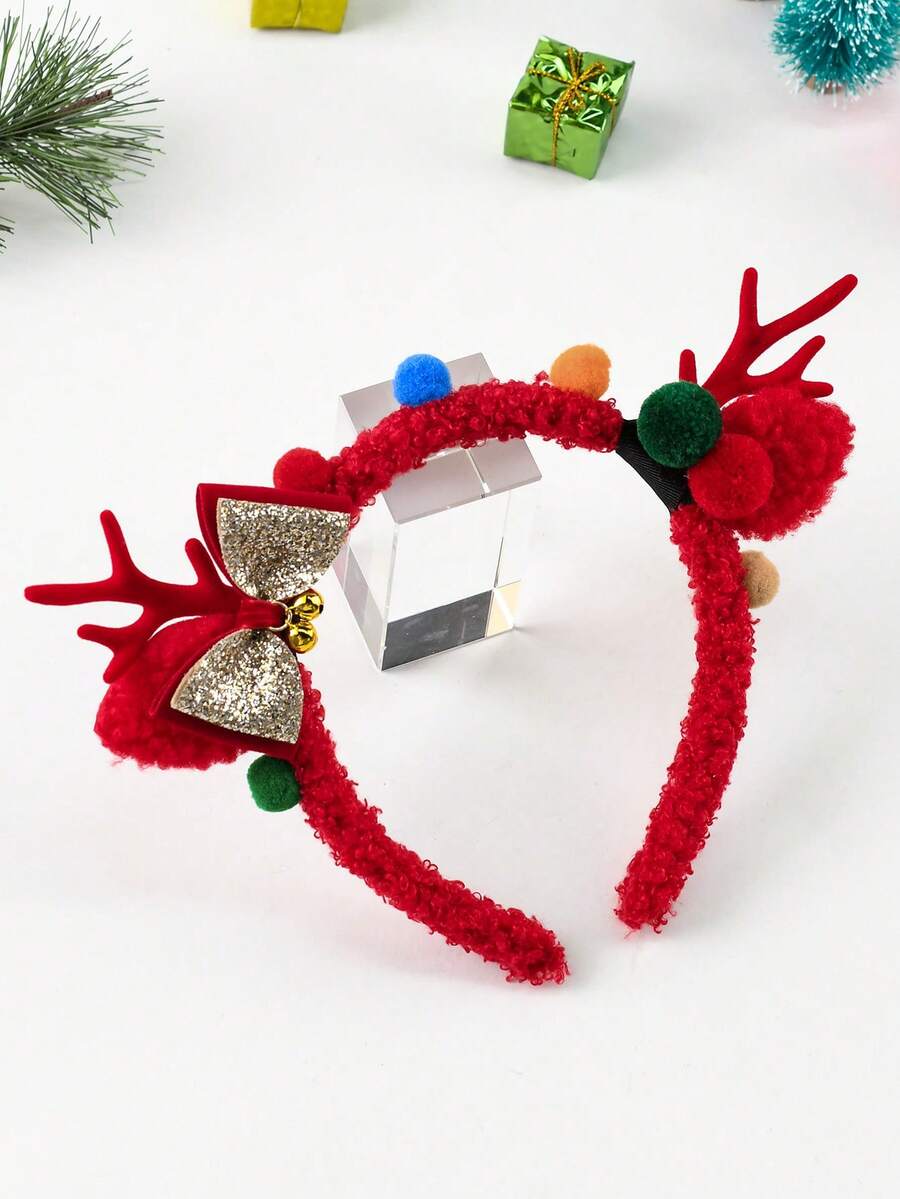 1只可愛又甜美的麋鹿角頭箍,適用於兒童的聖誕節