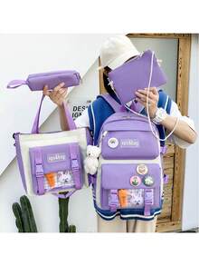 Backpack School And Modern Travel Bag Set 4 Pieces YUQING - Purple - View 4
