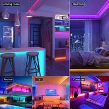 Tiras de luces LED RGB de 5V con alimentación USB y control remoto de 24 teclas - Iluminación de ambiente cambiante de color para dormitorio, retroiluminación de TV, sala de juegos y decoración de Halloween/Navidad - Multicolor - Ver 7