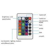 Tiras de luces LED RGB de 5V con alimentación USB y control remoto de 24 teclas - Iluminación de ambiente cambiante de color para dormitorio, retroiluminación de TV, sala de juegos y decoración de Halloween/Navidad - Multicolor - Ver 8