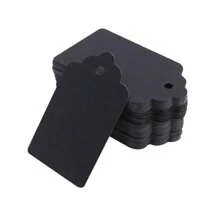 1 包（100 件）波浪牛皮紙花頭吊牌適用於聖誕婚禮、派對、牛皮紙禮品、花頭吊牌、烘焙、吊牌、空白標記、身份證、產品卡、手繪名片,適合麵包店的禮品包裝 - 黑色 - 查看 4