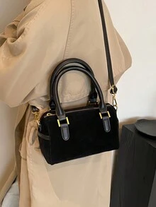 纹理秋冬新款女士手提包时尚斜挎包流行法棍包