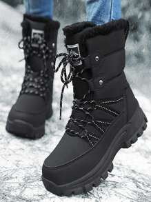 Women's New Winter Fashionable Warm Plush High-top Thick Fur Sports Waterproof Anti-slip Outdoor Snow Boots
