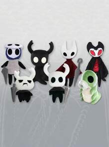 1 Pieza Juguete De Peluche Hollow Knight Blanco Y Negro, Juego De Muñecos De Peluche, Peluches De Animales Lindos Y Suaves Rellenos De Pelo Largo, Regalo De Peluche De Pp Relleno Para Adolescentes Mayores De 14 Años, Adecuado Para Regalos De Festival, Escritorio, Sofá, Almohada O Decoración - Blanco - Ver 4