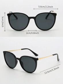 CHICVUE Okulary przeciwsłoneczne retro okrągłe metalowe, modny klasyczny design na podróże na świeżym powietrzu, na plażę, na wakacje, na co dzień, okulary z filtrem UV do jazdy samochodem, prezenty świąteczne na zimę - Czarne - Zobacz 5