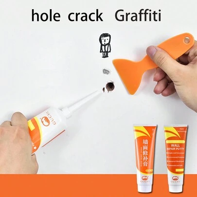 2/3 piezas Pasta reparadora de pared Masilla blanca Pasta impermeable y a prueba de humedad para reparar grietas y grafitis