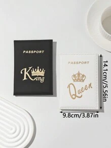 2入組pu皮革護照套 護照夾 護照袋 卡套 機艙輕巧時尚旅行配件,適用於女性或男性學生 - 彩色 - 查看 3