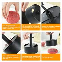 漢堡壓模器,abs圓形壓式漢堡肉餅製造機,防黏肉餅模具,適用於牛肉、蔬菜、漢堡等食材,另附100張蠟紙 - 黃色 - 查看 6