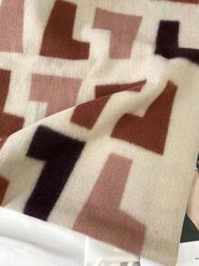 1PC Girls thickened scarf ladies Europe and the United States Autumn and winter new double-sided printed imitation cashmere warm shawl with tassels thickened scarf autumn and winter festival to send friends out of daily life - Khaki - View 5