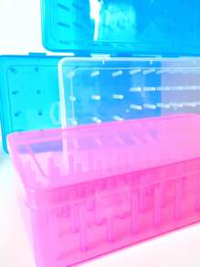 1 Pieza Caja De Hilo De Costura De Plástico Rosa Transparente Con 42 Carretes Para Almacenamiento De Costura En El Hogar, Tamaño Pequeño - rosa - Ver 1