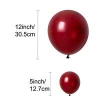 50入組12"/5"酒紅色氣球，派對裝飾必備 - 酒紅色 - 查看 2