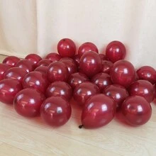 50入組12"/5"酒紅色氣球，派對裝飾必備 - 酒紅色 - 查看 3