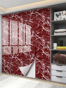 件紅色大理石圖案廚房防水防油光面自黏抽屜和家居保護膜，桌面和爐灶面和防潮自黏翻新膜，大理石圖案壁紙 - 紅色 - 查看 9
