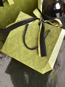 1個禮品袋圖案優質綠色禮品袋,配帶絲帶,適用於生日、婚禮、嬰兒淋浴、聖誕假日派對好禮 - 綠色 - 查看 2