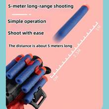 手腕玩具/手套發射器,軟子彈射出,牆壁貼緊扣,軟子彈槍 - 藍色 - 查看 4