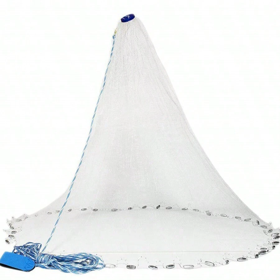 1pc 1.2m American Style Hand Thrown Fishing Net Without Sinker, Easy Throw Cast Net For Fishing