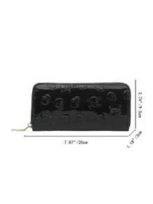 1 Piece Skull Decorated Pu Portable Zipper Fashion Suitable For Ladies Daily Use Date Gift Business Casual For Women Wallet Purse Wallet Long Wallet