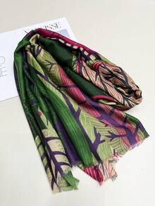 Đơn giản In Khăn quàng cổ Đối với phụ nữ , Mùa Xuân & Mùa hè Dài Khăn choàng Kem chống nắng Ấm áp Khăn choàng - màu xanh lá - Xem 3