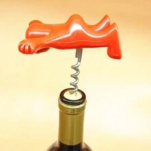 1入組有趣的小紅人造型紅酒瓶開瓶器 - 紅色 - 查看 3