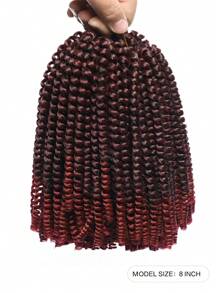 1 Pack Spring Twist Braided Crochet Wig, Suitable For Butterfly Braids, Soft & Fluffy, Explosive Twist Braid Short Fluffy Crochet Braid Wig, Synthetic Woven Hair Extensions (Tbug#) - Multicolor - View 3