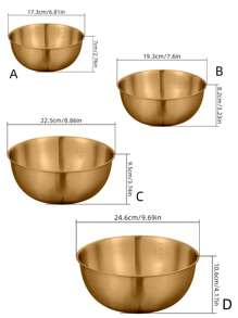 1入組不銹鋼沙拉碗 - 金色 - 查看 2