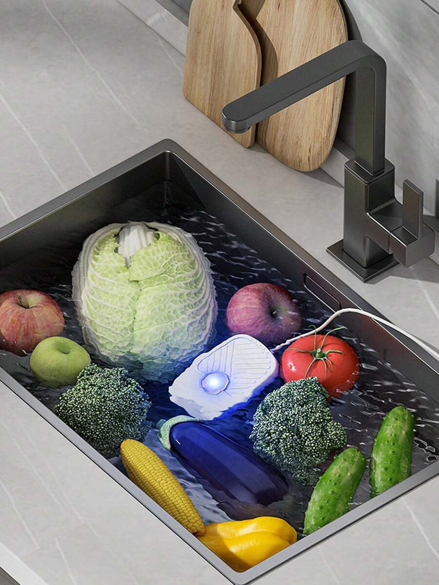 Vegetable & Fruit Purifier, Portable Automatic Food Washing Machine For Household - White - View 1