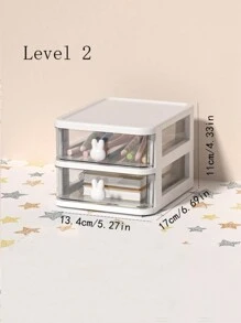 1 Pieza Caja Organizadora De Escritorio En Forma De Conejo Con Cajón De Almacenamiento Para Cosméticos, Lápiz Labial, Papelería Y Varias Chucherías Con Diseño Claro - Blanco - Ver 8